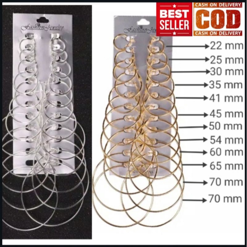 Anting hoop bulat silver/emas