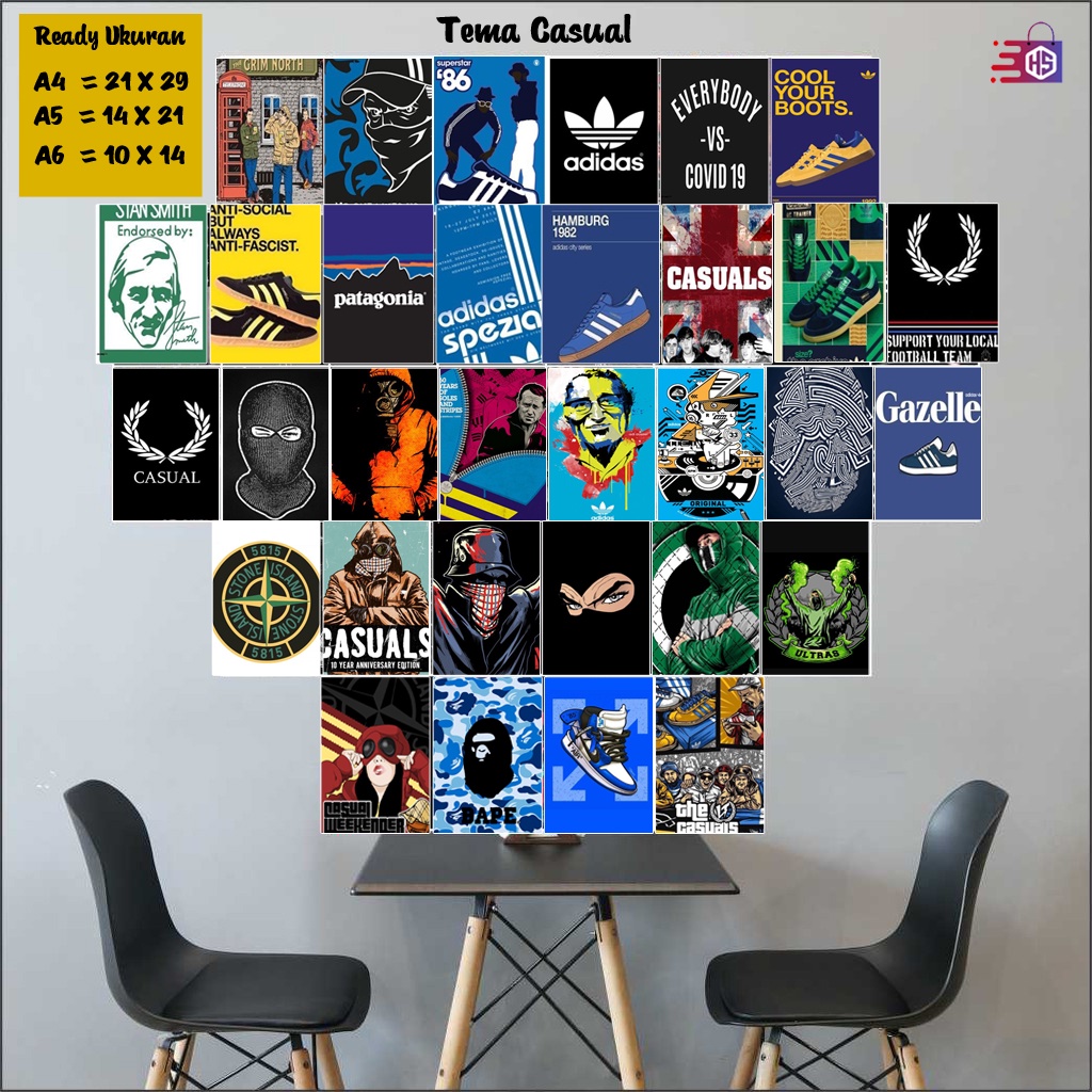 Poster Dinding Kamar Tema Casual / Poster Kamar Casual /Poster Murah / Hiasan kamar / Hiasan Dinding