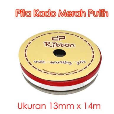 

12.12 ready stok Pita Kado MERAH -PUTIH 1.3cm Ribbon 13mm x 14m Bendera Indonesia Merdeka 0.5" 1/2