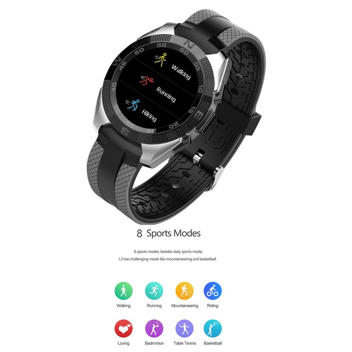 Sporty Smartwatch Jam Tangan Heart Rate Calorie Pedometer - G5 - Black