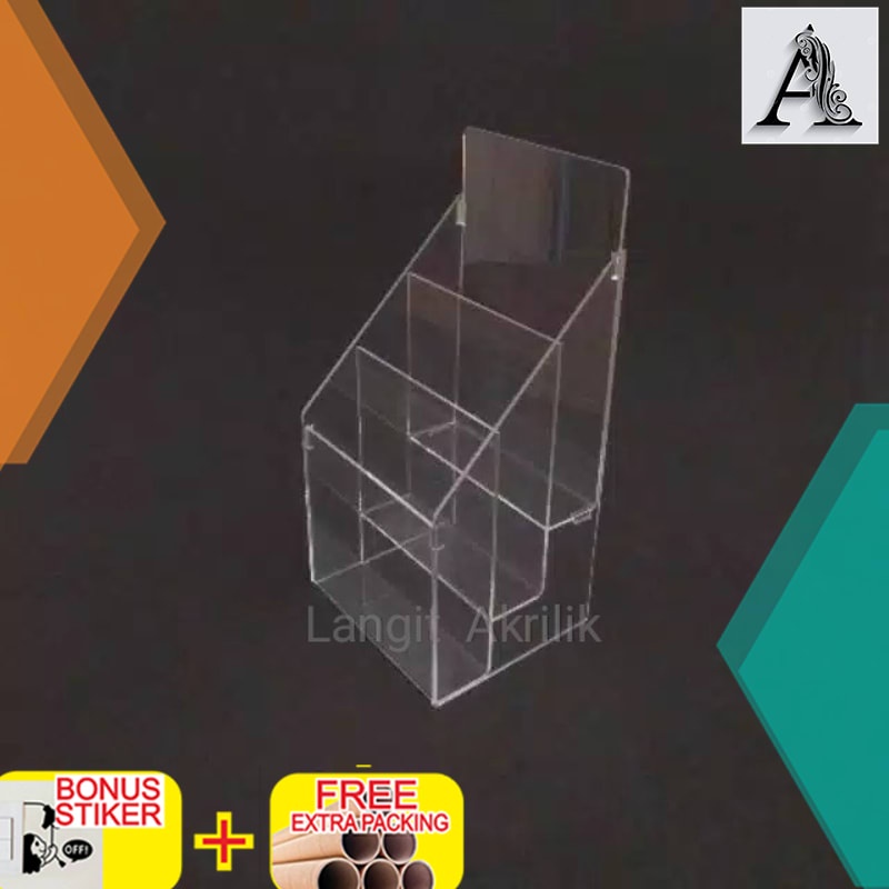 Promo Tempat brosur akrilik 3 Susun /Akrilik tempat brosur A5