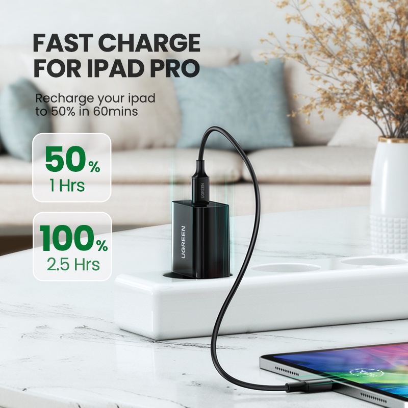 【Stok Produk di Indonesia】Ugreen Adapter Charger USB Tipe C 20W Power Delivery 3.0 PD Untuk iPhone 14 13 pro Max 13 / 12 / 11 / XS / XR / 7 plus / 8 / 7 plus / 50 / 8 plus