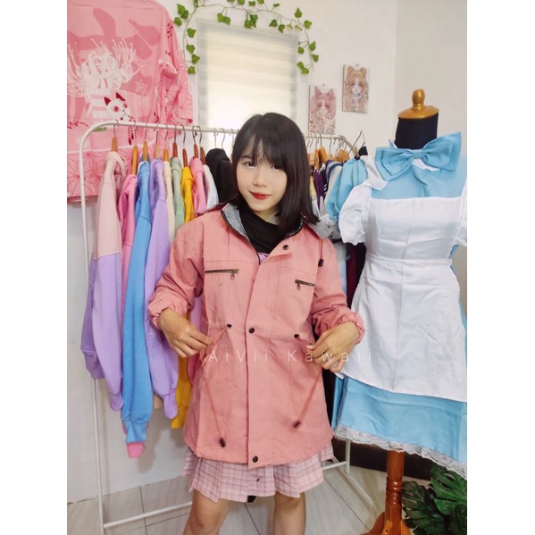 JAKET PARKA KAWAII BABY PINK