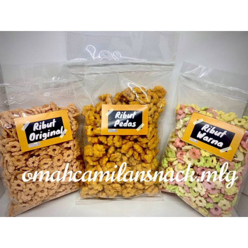 

Snack kembang ribut ajisan gurih asin makanan tempo dulu kemasan 250gram