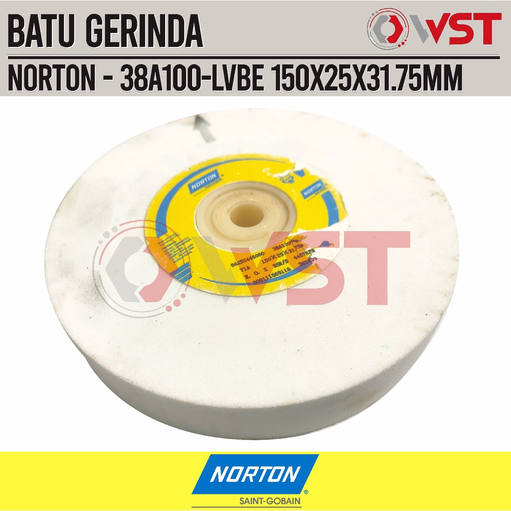 Norton Batu Gerinda Duduk 6Inch A100 / Batu Asah 150x25x31.75 Grit 100