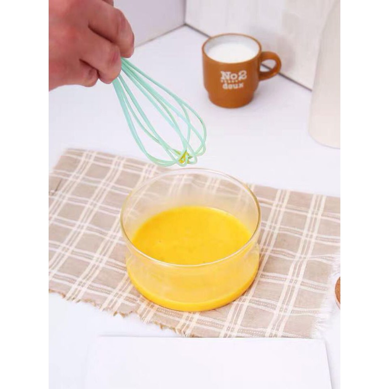 WHISK KOCOKAN TELUR SILICONE GAGANG KAYU