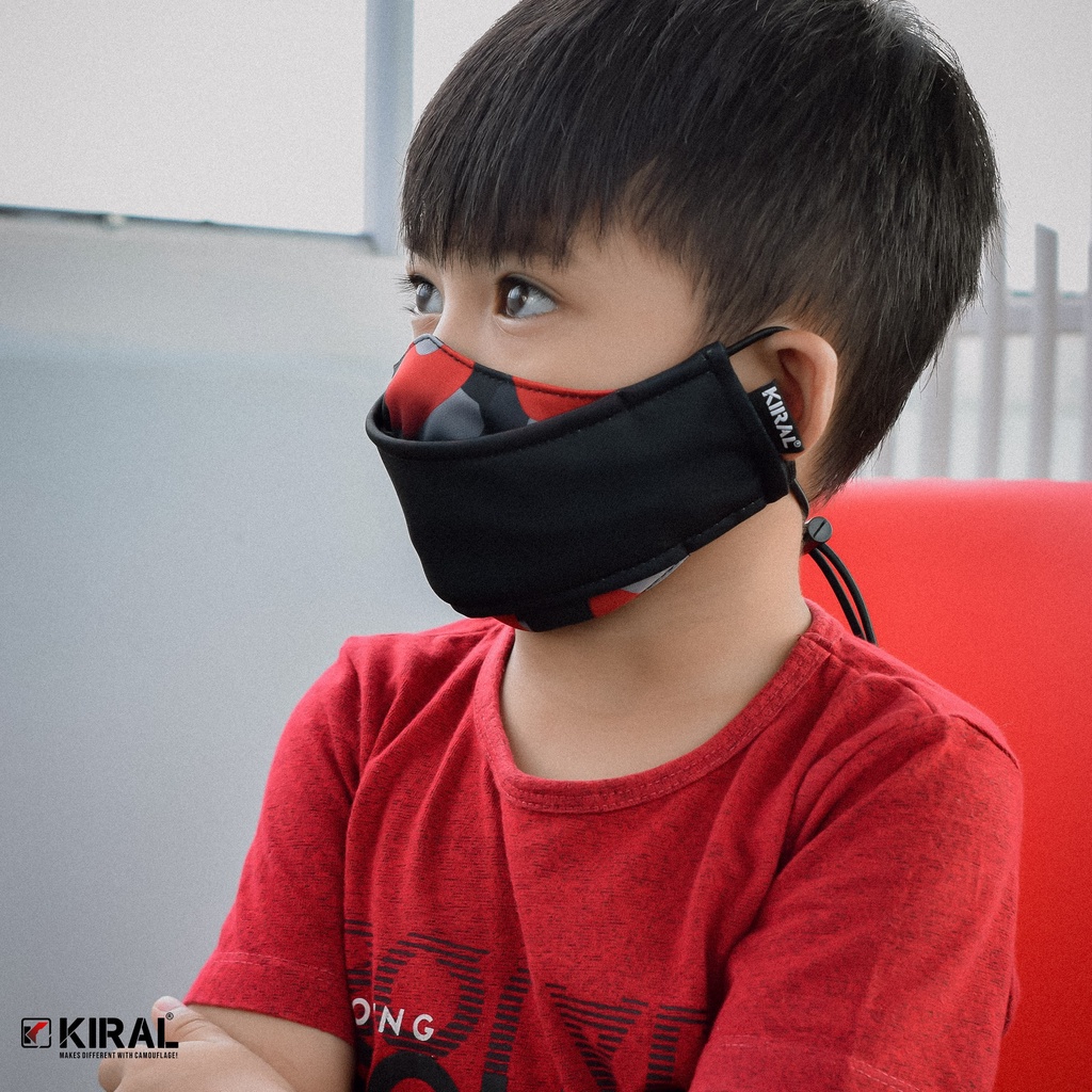 KIDS SERIES Masker Kain Anak 3D 3 ply Lapis Hijab Korea Headloop Earloop Motif Non Medis Anak Keren