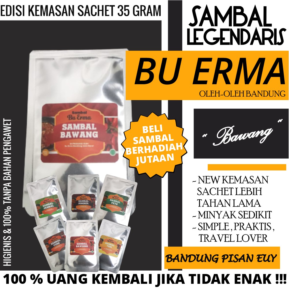 

OLEH OLEH BANDUNG MURAH KEMASAN SACHET SAMBAL BAWANG SAMBEL SASET