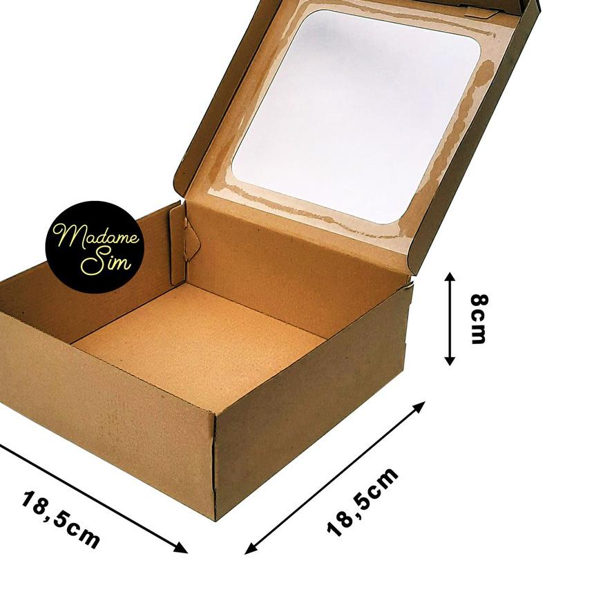 

✺ KOTAK KUE - CAKE BOX - DUS BOLU 18 x 18 x 8 CM - JENDELA (ISI : 10 PCS) ♥