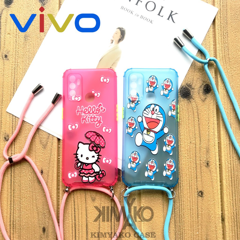 Lanyard Softcase - Sling Case Motif Doraemon VIVO Y30 Y50 Y95 Y91 Y93 V20 Y51 Y81 V20SE