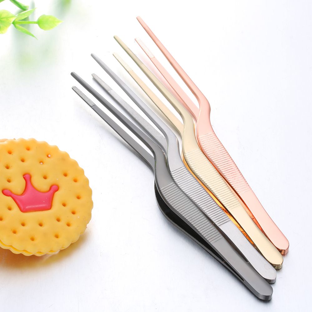 PREVALENT New Food Tweezer Plating BBQ Clip Barbecue Tongs Kitchen Tool Chef Hot Serving Presentation Stainless Steel