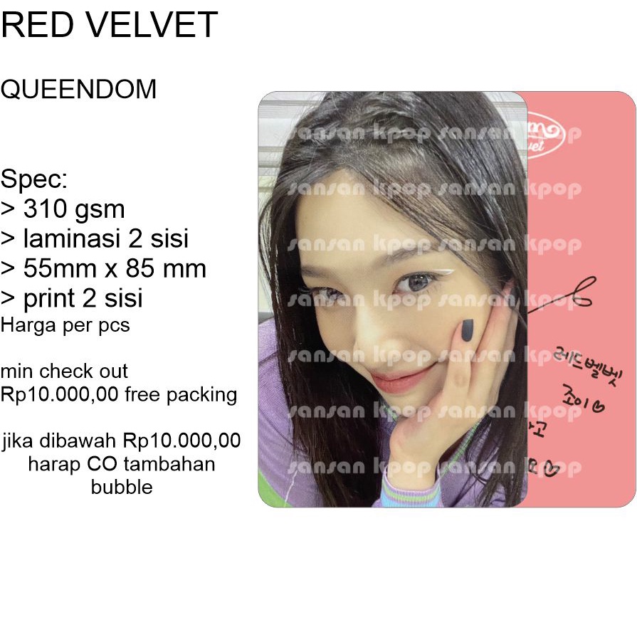 photocard Red Velvet QUEENDOM unofficial