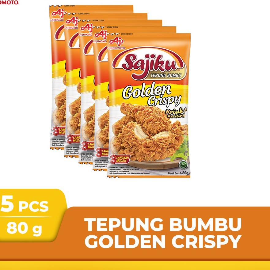 

| 1.1 F⚡ash sale | COD | LAUNCHING Sajiku® Tepung Bumbu Siap Pakai Golden Crispy 80g (5 pcs) [ORIGINAL]