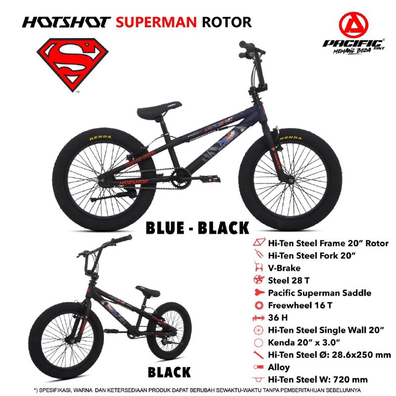 SEPEDA BMX 20" PACIFIC HOT SHOT SUPERMAN ROTOR BAN 3.0