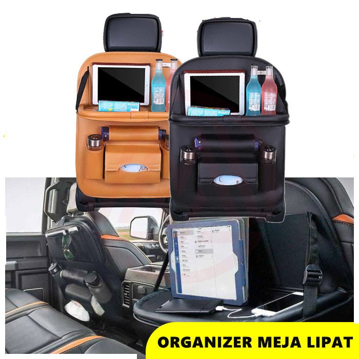 Trend-CAR SEAT ORGANIZER FOLDABLE TABLE SEAT ORGANIZER MEJA LIPAT PREMIUM