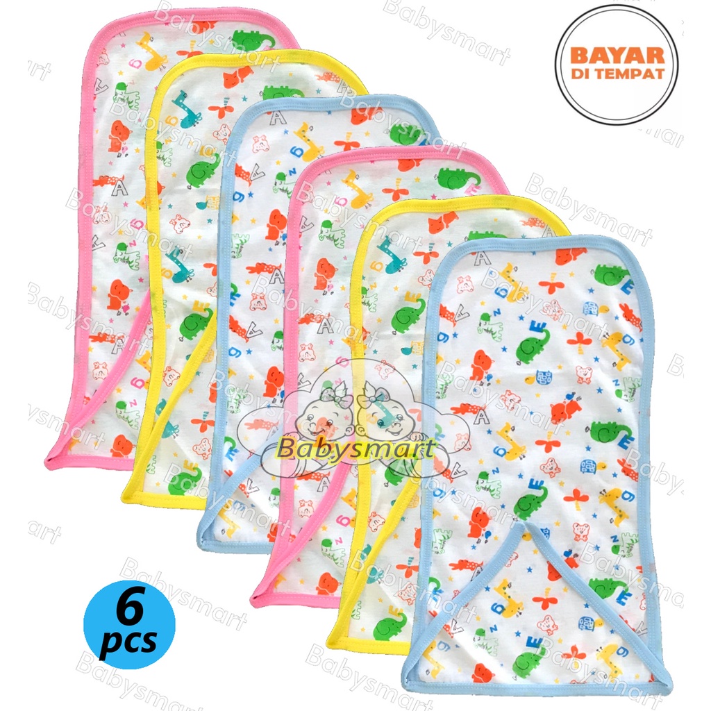 6 PCS Popok Bayi Kain Tali motif TABUR Bahan 100% Katun Adem