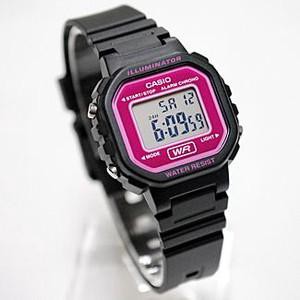 jam tangan casio wanita hitam pink la20wh-4 digital fashion ori modis
