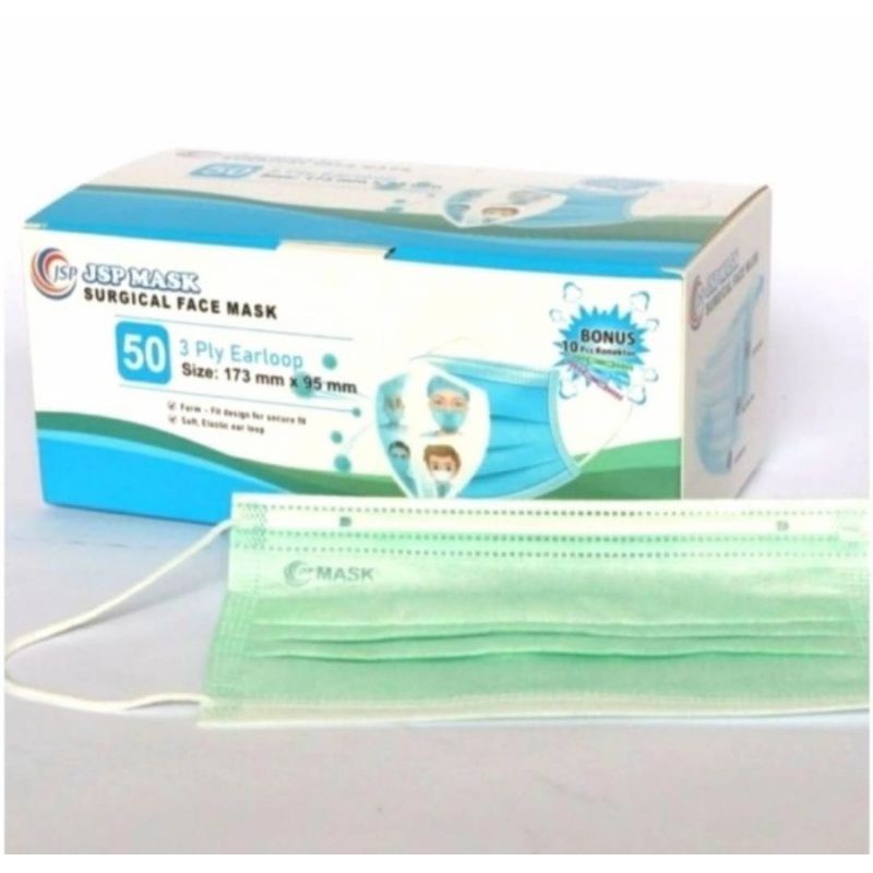 Masker jsp hijau, green matcha non konektor