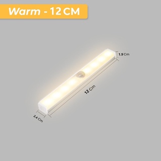 Lampu LED Sensor Otomatis Lampu Kamar Lampu Belajar Lampu Tempel 3 Warna-12cm WW