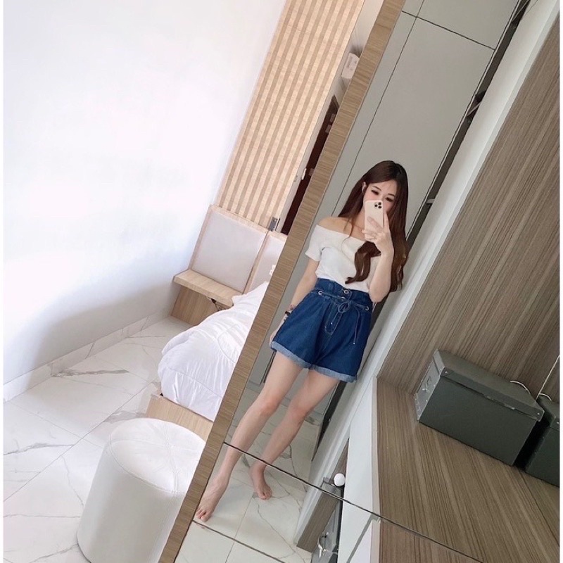 Ndudshop 1834 celana pendek denim hotpants korea