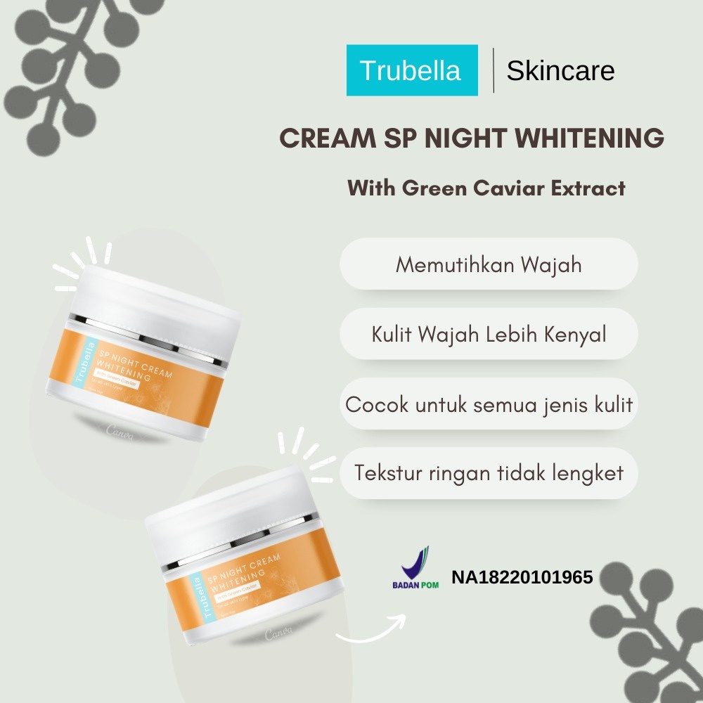 Trubella SP Cream Penghilang Bekas Jerawat Bpom Krim Penghilang Flek Hitam di Wajah Ampuh Bpom / Cre
