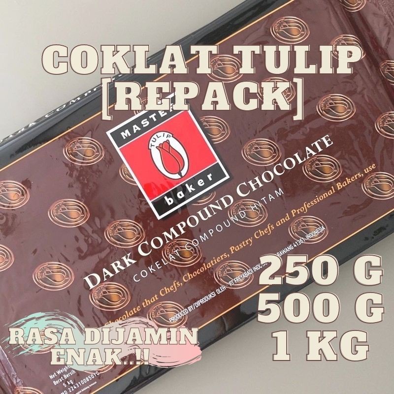 

TULIP DARK COMPOUND REPACKING 250 GRAM / COKLAT BATANG TULIP REPACK 250 GRAM / COKLAT BATANG