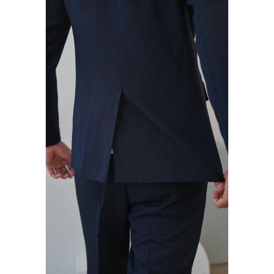 Mubeng - Elegant Jas Slimfit Navy (Free Cover Jas)