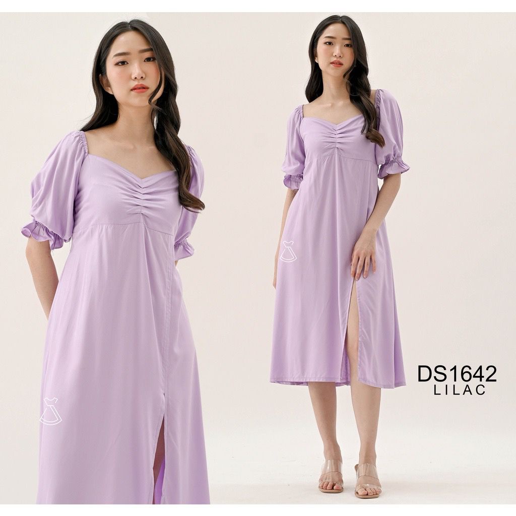 Toply shop Dres wanita korean look Midi Pesta