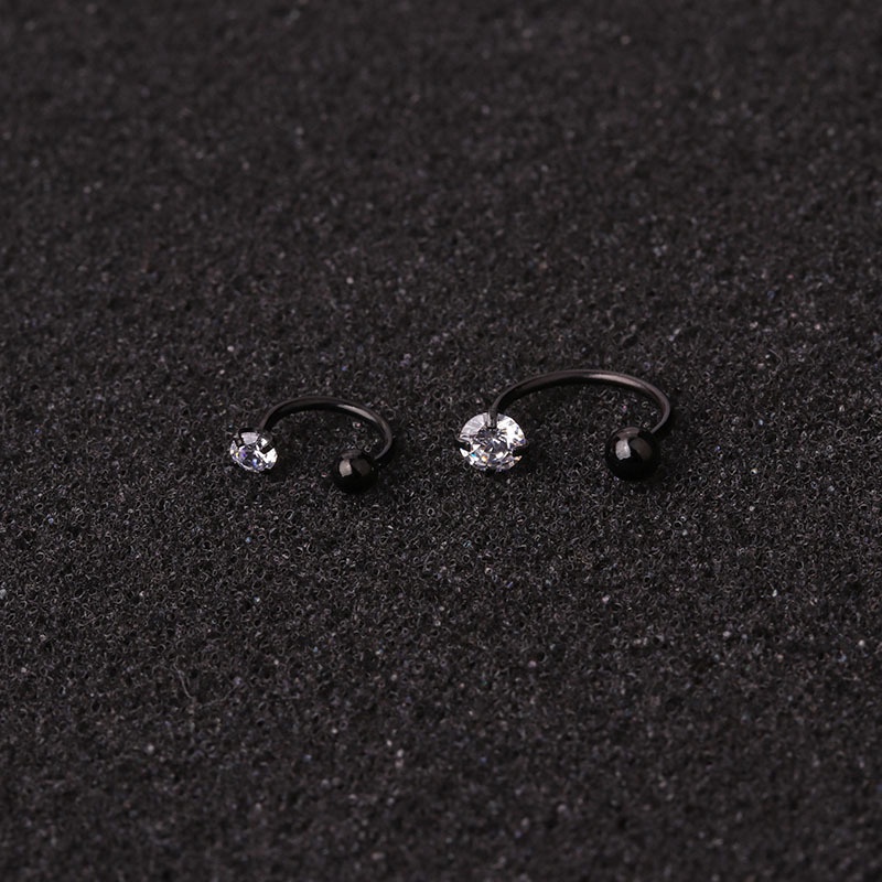 1pc 20gx6mm/8mm Stainless Steel Cz Hoop Tragus Cartilage Helix Earring Conch Rook Daith Lobe Ear Piercing Jewelry