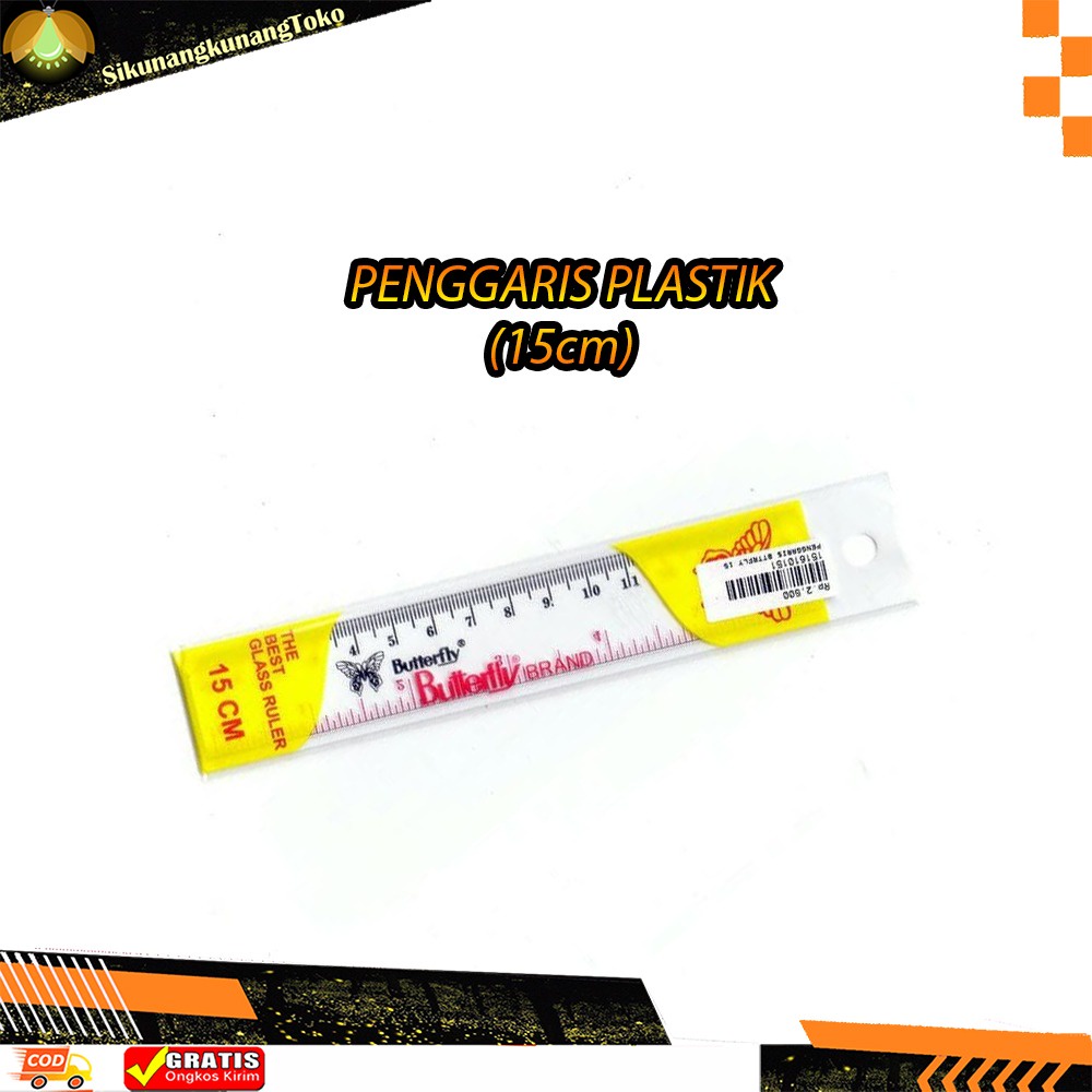 

(SKN) PENGGARIS PLASTIK 15 CM / PENGGARIS Mika 15 CM / Mika Glass Ruller BUTTERFLY ORIGINAL