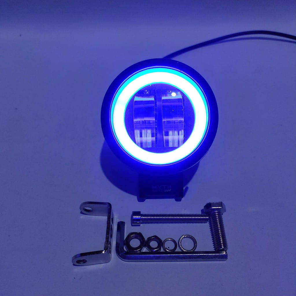 Lampu Tembak Sorot LED 4D Mata Lensa CWL 2 Model Bulat 20Watt AE 12-80Volt merah biru model flash