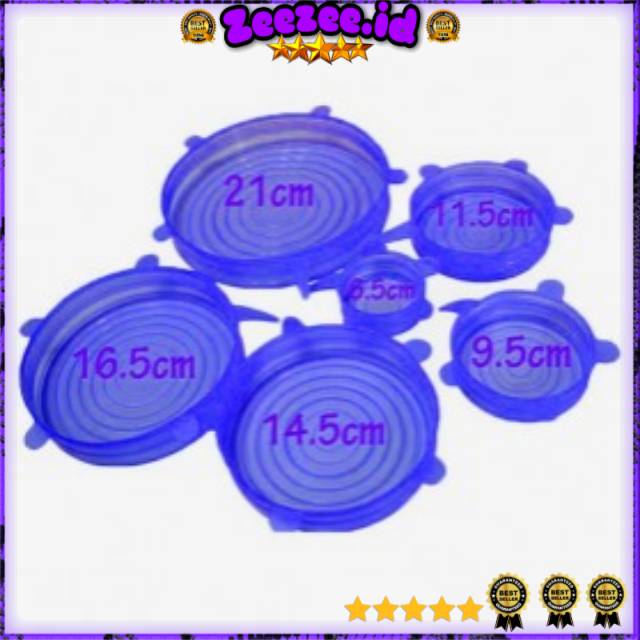 Penutup Panci Mangkuk Gelas Silicone Lid 6 PCS - HWH238