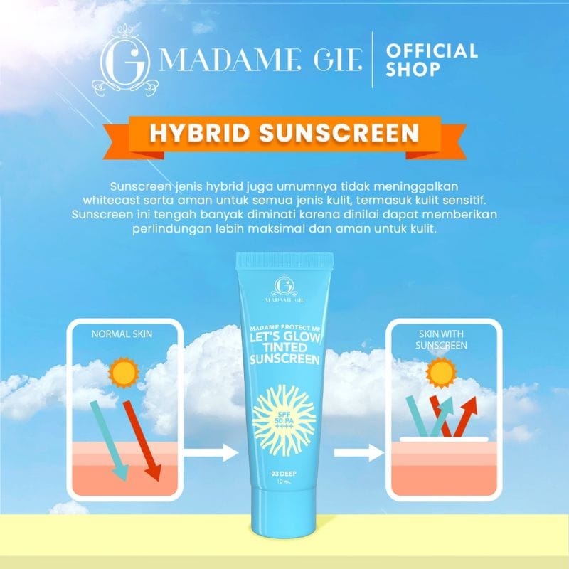 MADAME GIE SUNSCREEN PROTECT ME LET'S GLOW TINTED SPF 50 PA++//Madame Gie Sunscreen