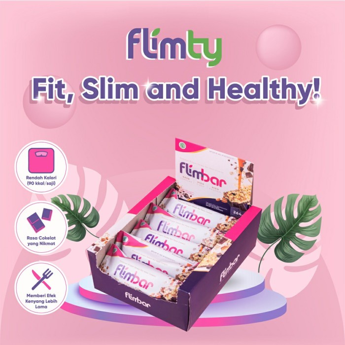 

Beautywearr - Flimbar By Flimty Snack Sehat Rasa Coklat 1 Box Isi 12 Bar Sereal