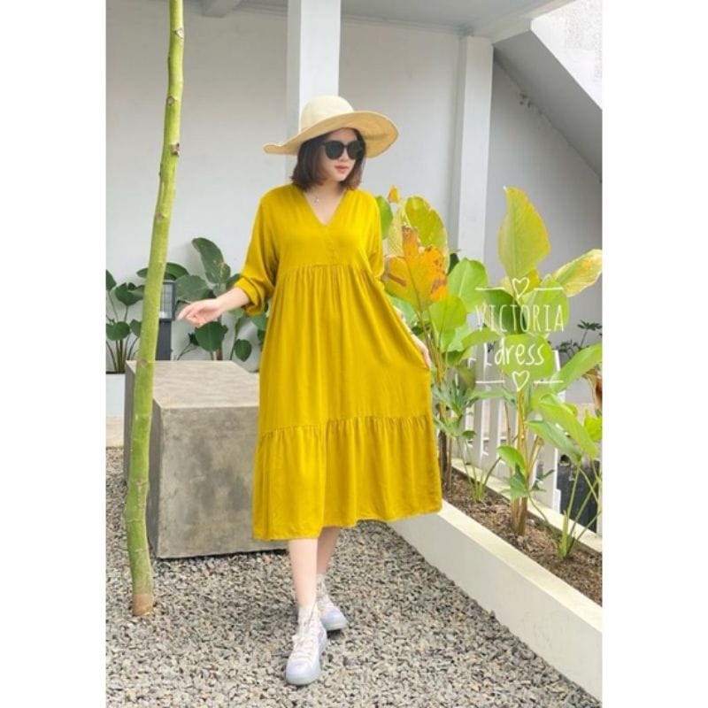 VICTORIA MIDI DREES WANITA TERMURAH BAHAN RAYON
