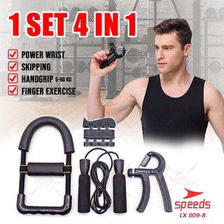 SPEEDS Handgrip Set 5-60kg Power Wrist Skipping Finger Exercise Alat Fitness Alat Gym Satu Set 009-8