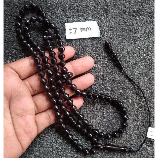 tasbih kokka wajik hitam ±7 mm 99 butir