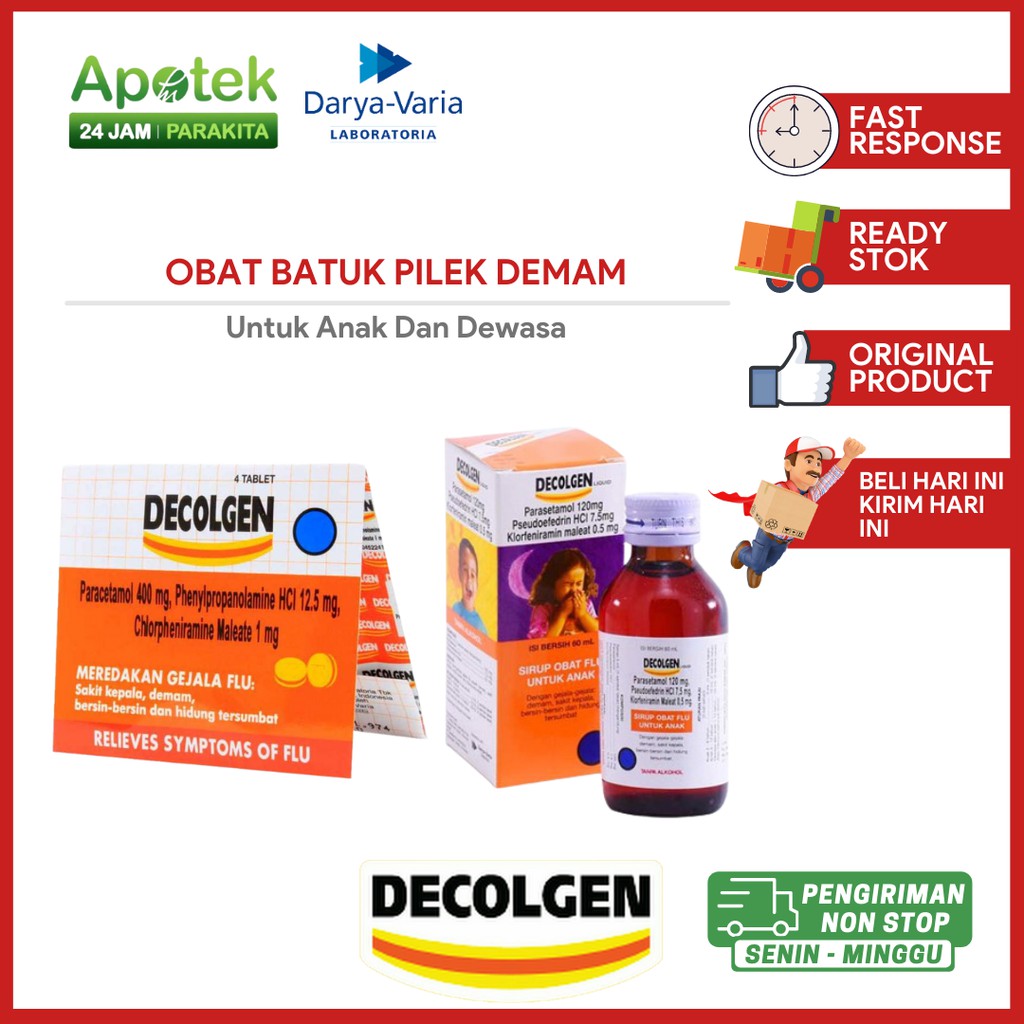 Decolgen Batuk Flu Anak Dan Dewasa Tablet Sirup Pilek Demam