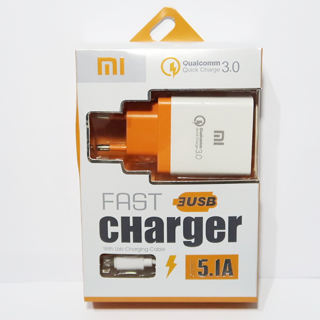 TC TRAVEL CHARGER BRANDED 3 USB SAMSUNG OPPO VIVO XIAOMI