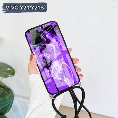 [A32] Softcase Glass Kaca Camera Protect +Tali Vivo Y21 2021 Y21S /Casing Handphone Vivo Y21 2021 Y2