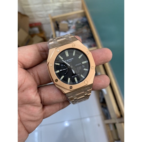Jam Tangan GShock Original RoseGold Glow in the dark