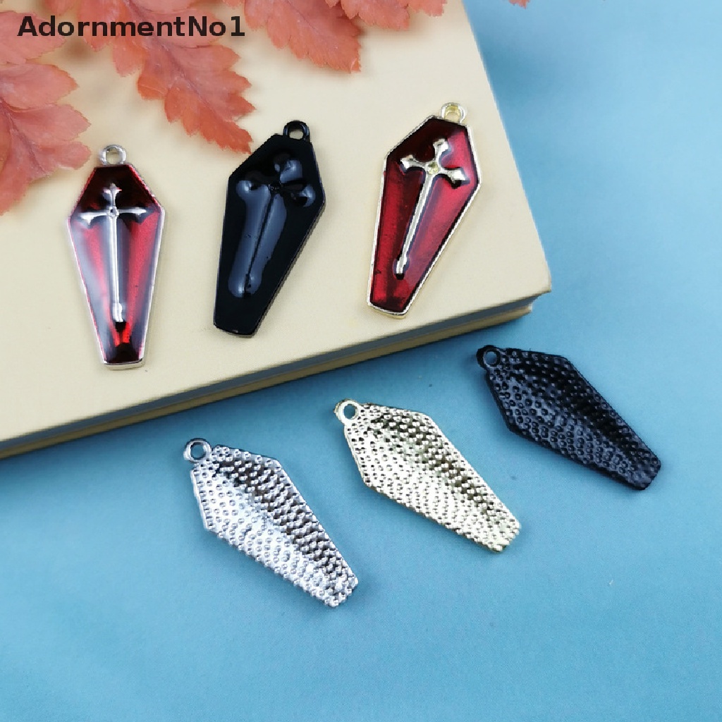 (AdornmentNo1) 10pcs / Set Kalung + Gelang + Anting Tusuk Enamel Bentuk Peti Mati Halloween Gaya Gothic Untuk Wanita