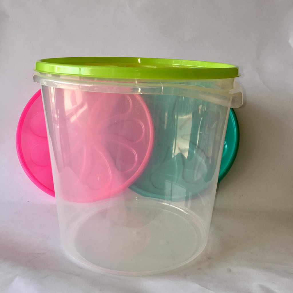 Toples Bulat 5 Liter Dan 10 Liter Toples PLastik Wadah Box Toples Kerupuk Kedap Udara Toples Serbaguna