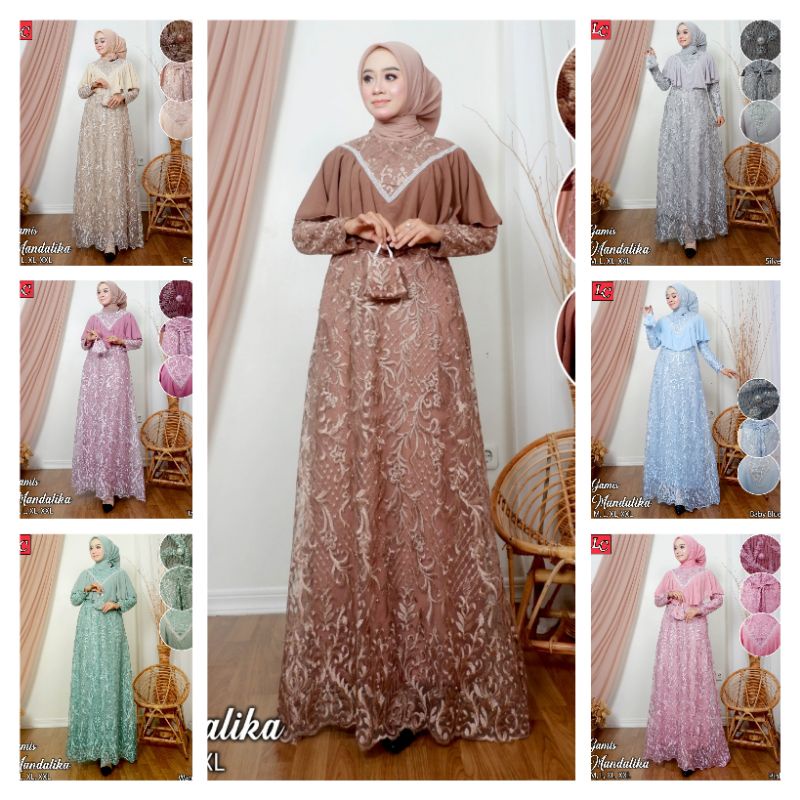 gamis modern aura assyfa / gamis lebaran / gamis pesta / gamis wisuda / gamis perpisahan / gamis tun
