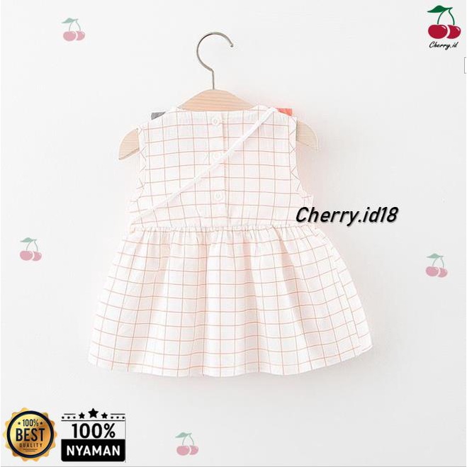 Cherry COD Sangja Dress Korean Girl+Pouch / Baju Anak Perempuan / Dress Anak Cewek D47