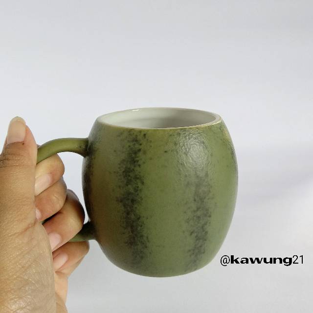 Mug Semangka Cangkir Keramik Unik Lucu Bentuk Buah Semangka