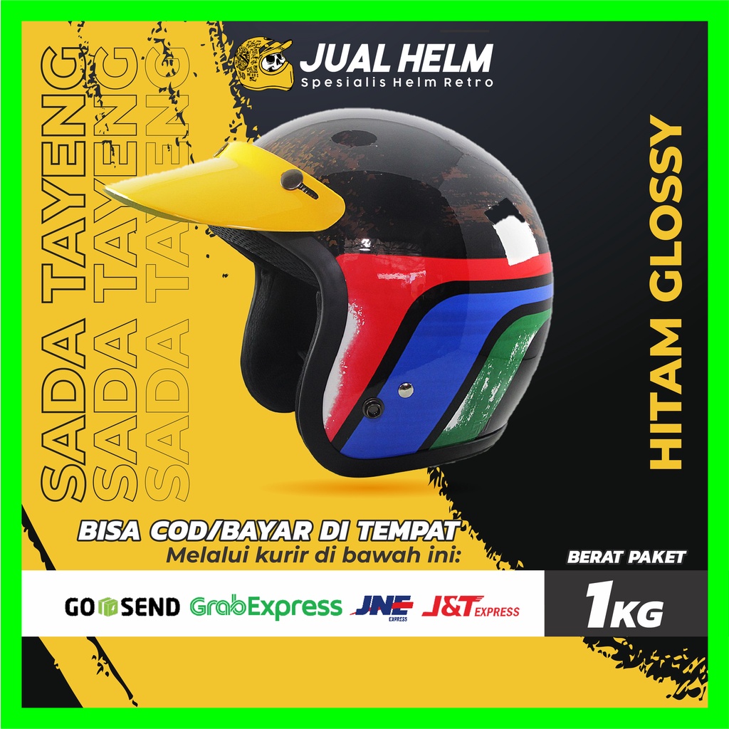 Helm Retro SADA Tayeng ( Helm Classic / Helm Klasik / Helm Bogo / Helm Vespa )