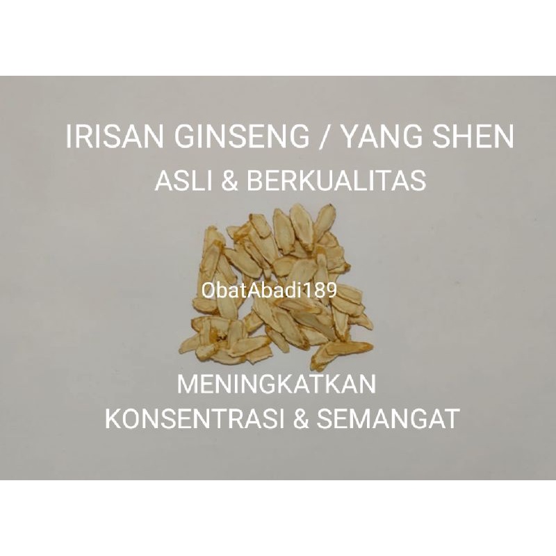 

Irisan Ginseng / Yang Shen / Ginseng Asli / Obat Stamina