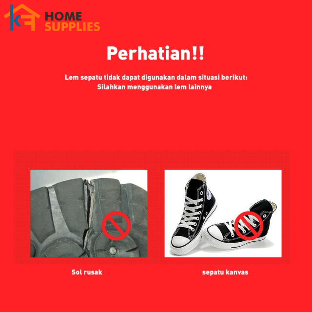 【KF】Lem Sepatu Lem Perbaikan Sepatu Kuat Tahan Air 50ml Kemasan Box Lem Penambal Penguat Sepatu