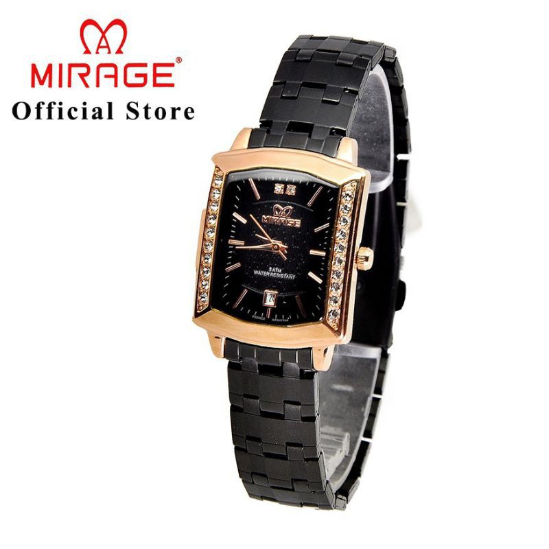 MIRAGE_7442 ORIJINAL JAM TANGAN WANITA BLACK GOLD